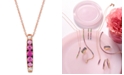 Le Vian Strawberry Layer Cake™ Pink Sapphire (1/2 ct. t.w.) & White Sapphire (1/10 ct. t.w.) 18" Pendant Necklace in 14k Rose Gold